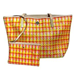 Kate Spade Jelly Grove Woven Tote Bag with Coin Pouch